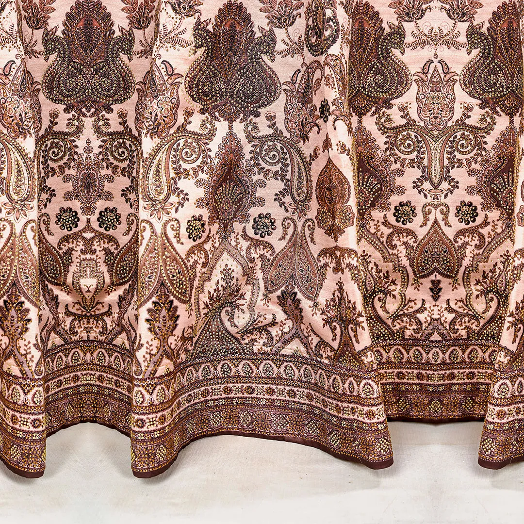 Light Cream Shimmer Lehenga Set