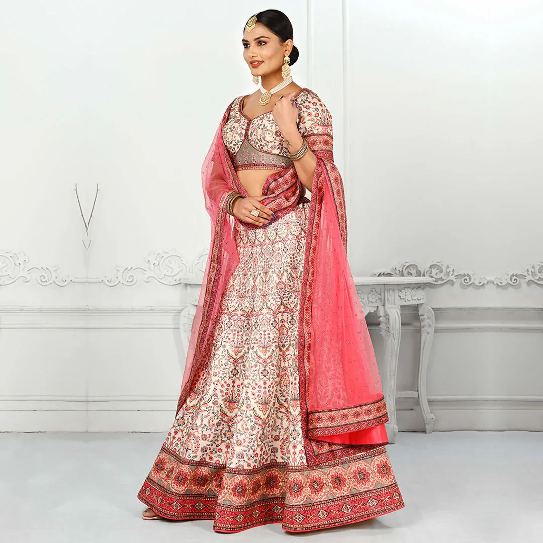 Light Pink Embroidered Lehenga Set