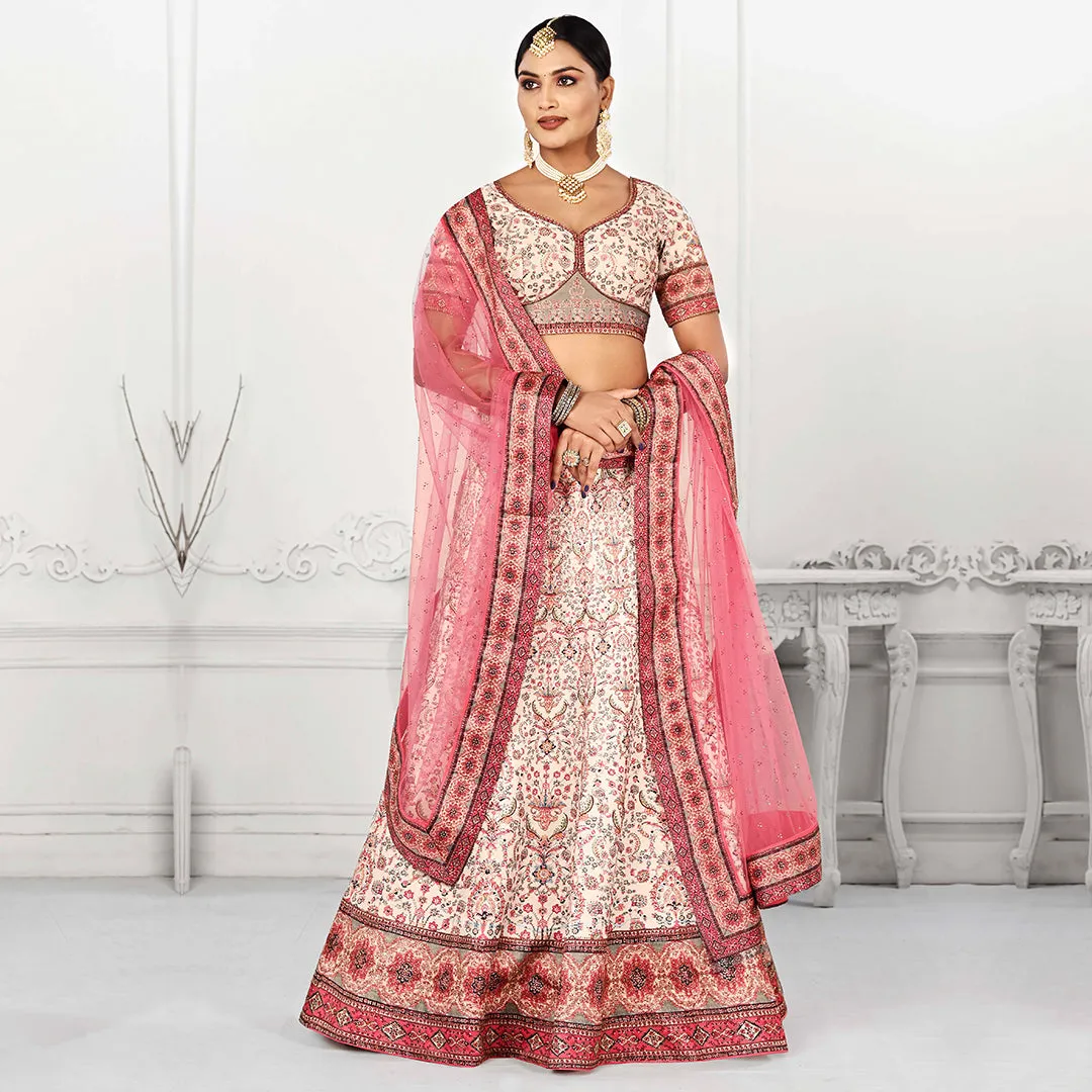 Light Pink Embroidered Lehenga Set