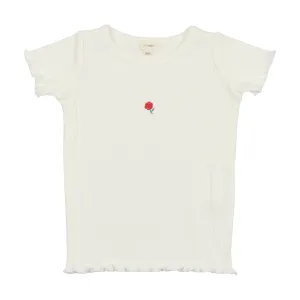 Lil Legs Multi Ribbed T-Shirt Short Sleeve - Winter White