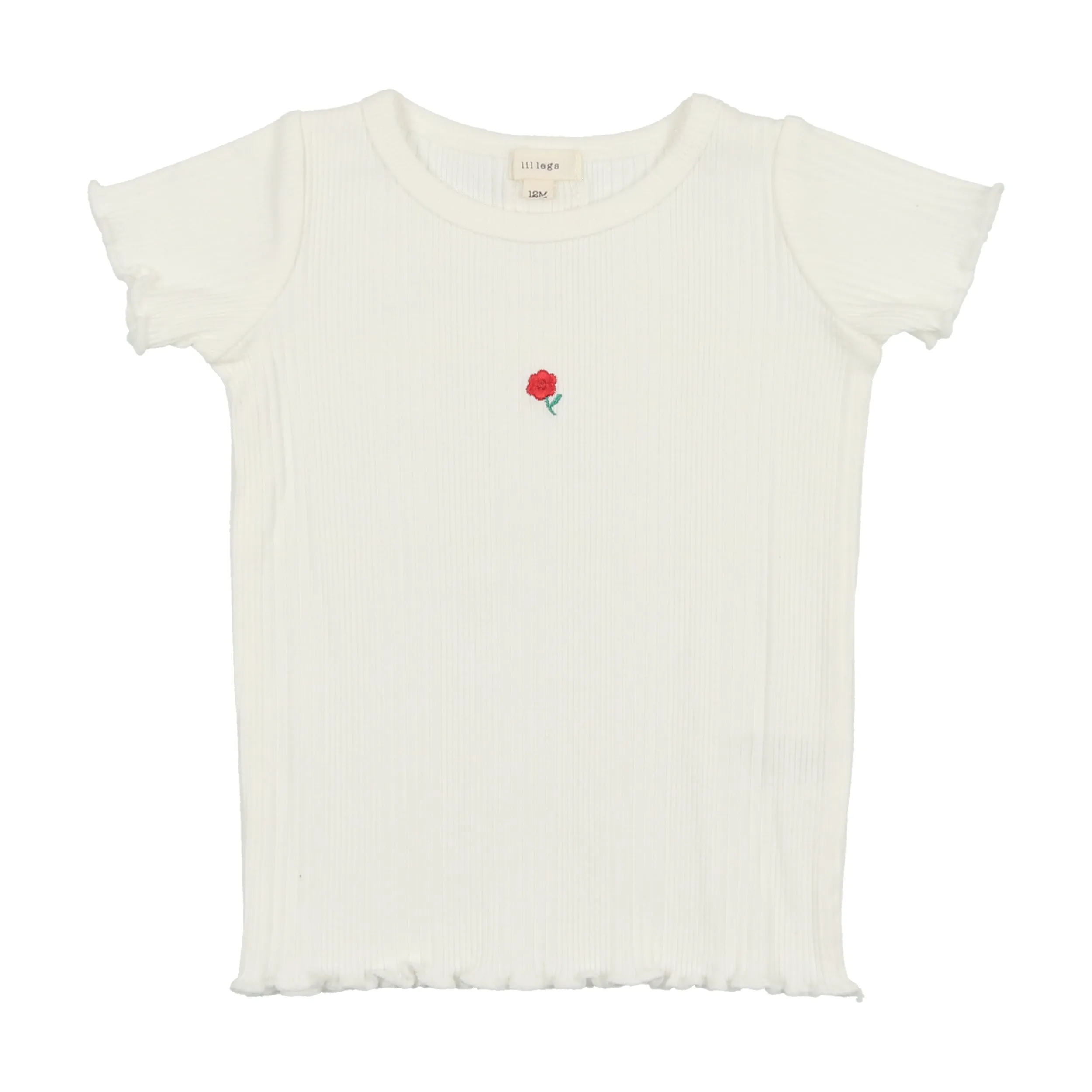 Lil Legs Multi Ribbed T-Shirt Short Sleeve - Winter White