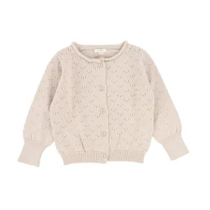 Lil Legs Pointelle Cardigan - Natural