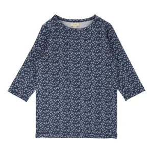 Lil Legs Poppy Floral T-Shirt Three Quarter Sleeve - Navy (Printed Weekday Collection)