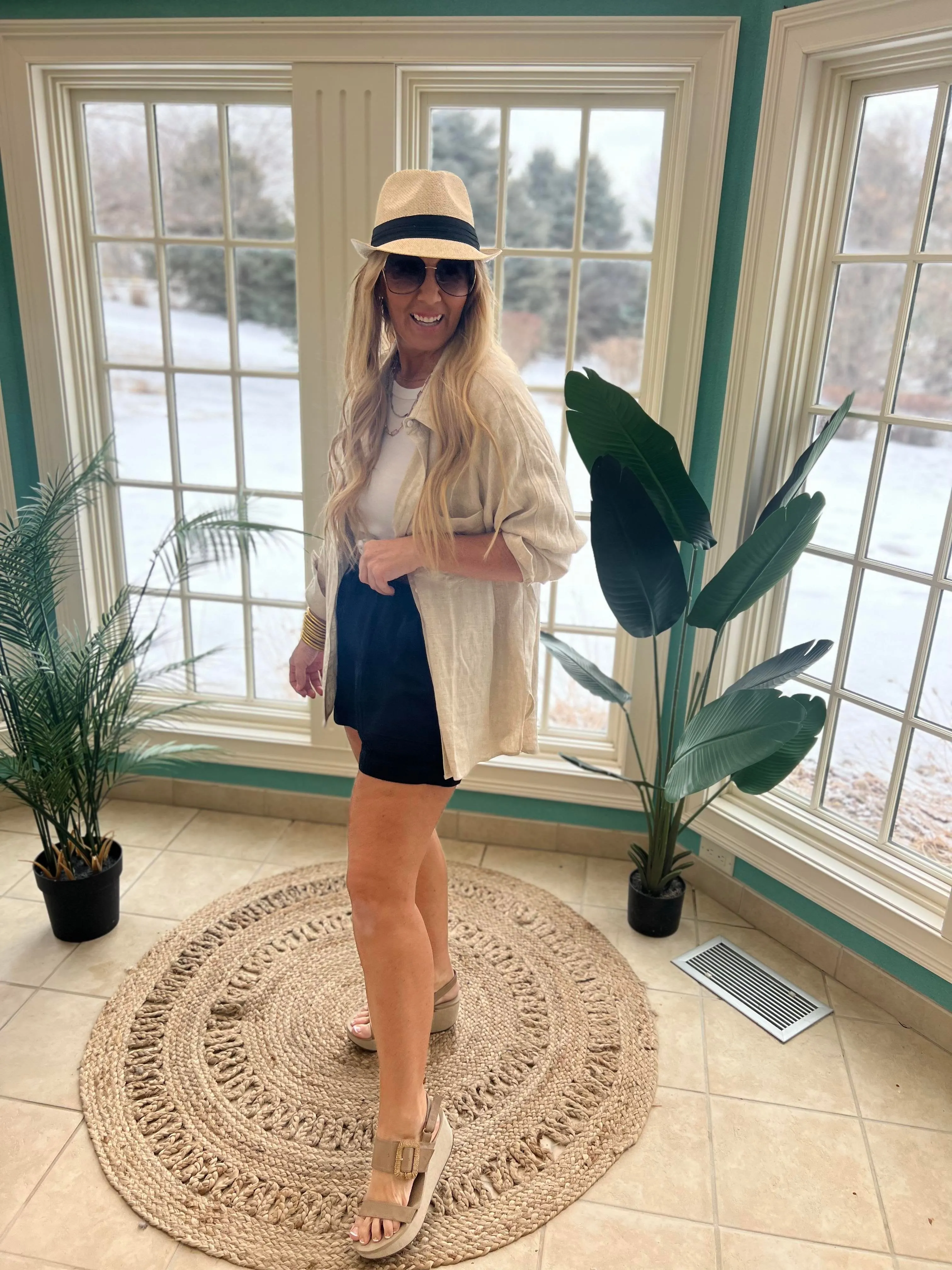 Linen Button Down Top - Final Sale