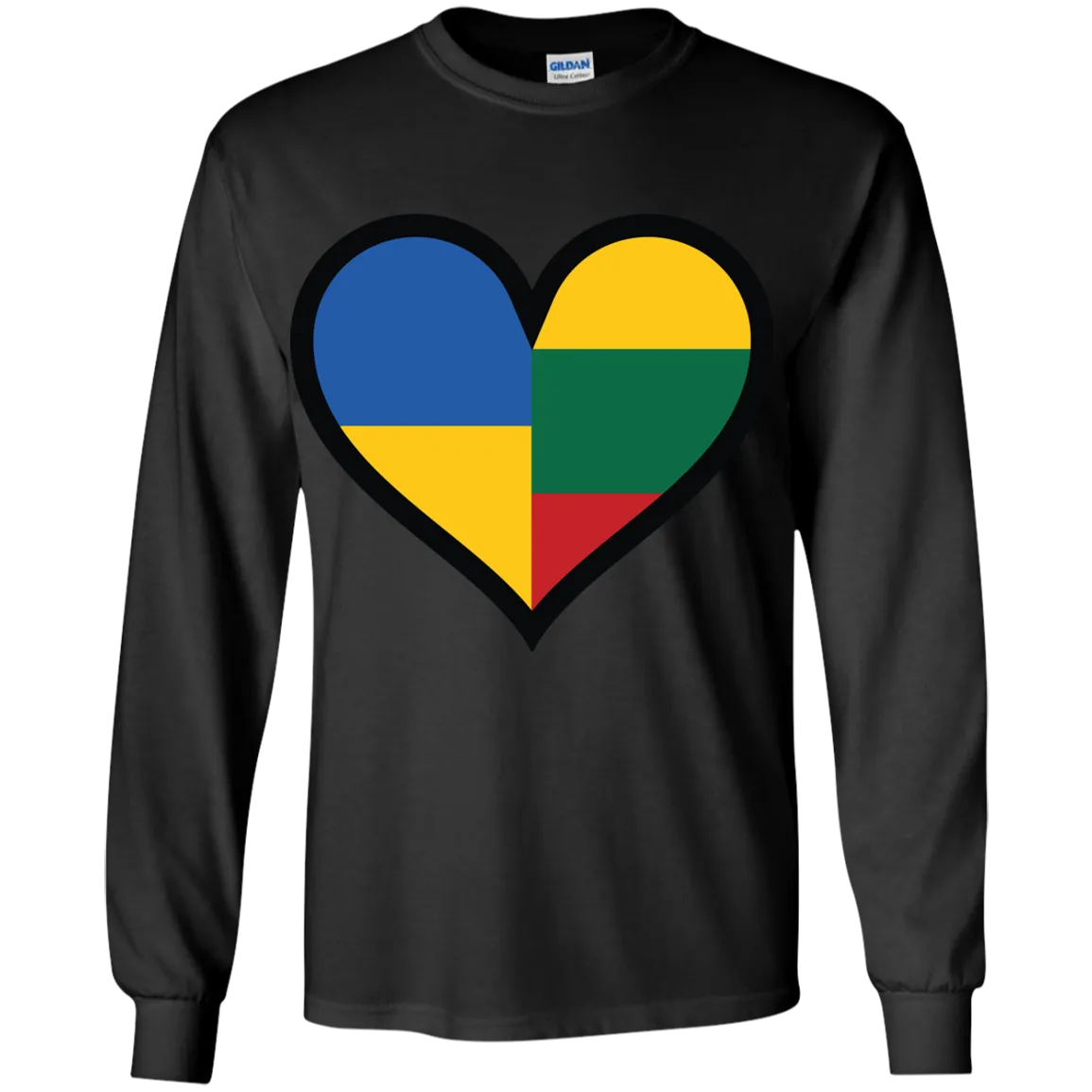 Lithuania Ukraine Heart - Boys Youth Classic Long Sleeve T-Shirt