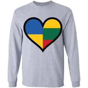 Lithuania Ukraine Heart - Boys Youth Classic Long Sleeve T-Shirt
