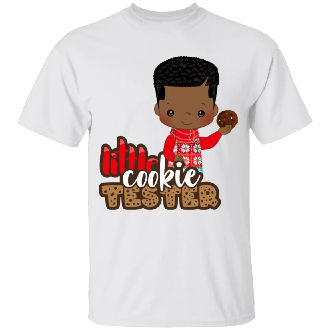 Little Cookie Tester African American Boy 100% Cotton T-Shirt