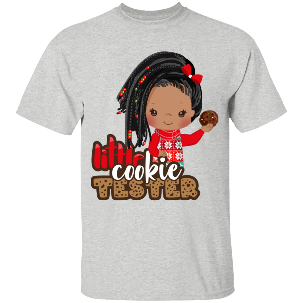 Little Cookie Tester African American Girl  Cotton T-Shirt
