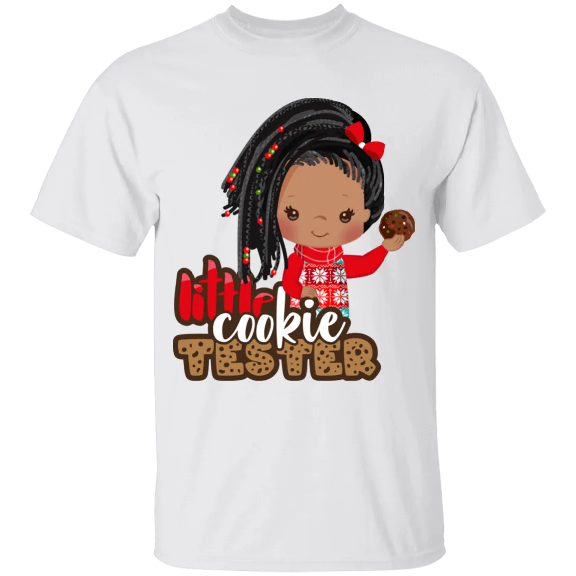 Little Cookie Tester African American Girl  Cotton T-Shirt