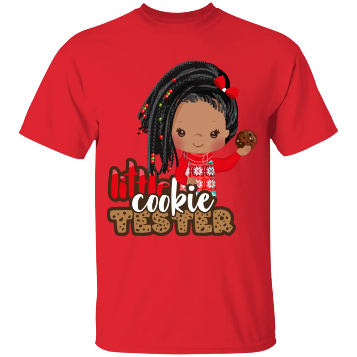 Little Cookie Tester African American Girl  Cotton T-Shirt