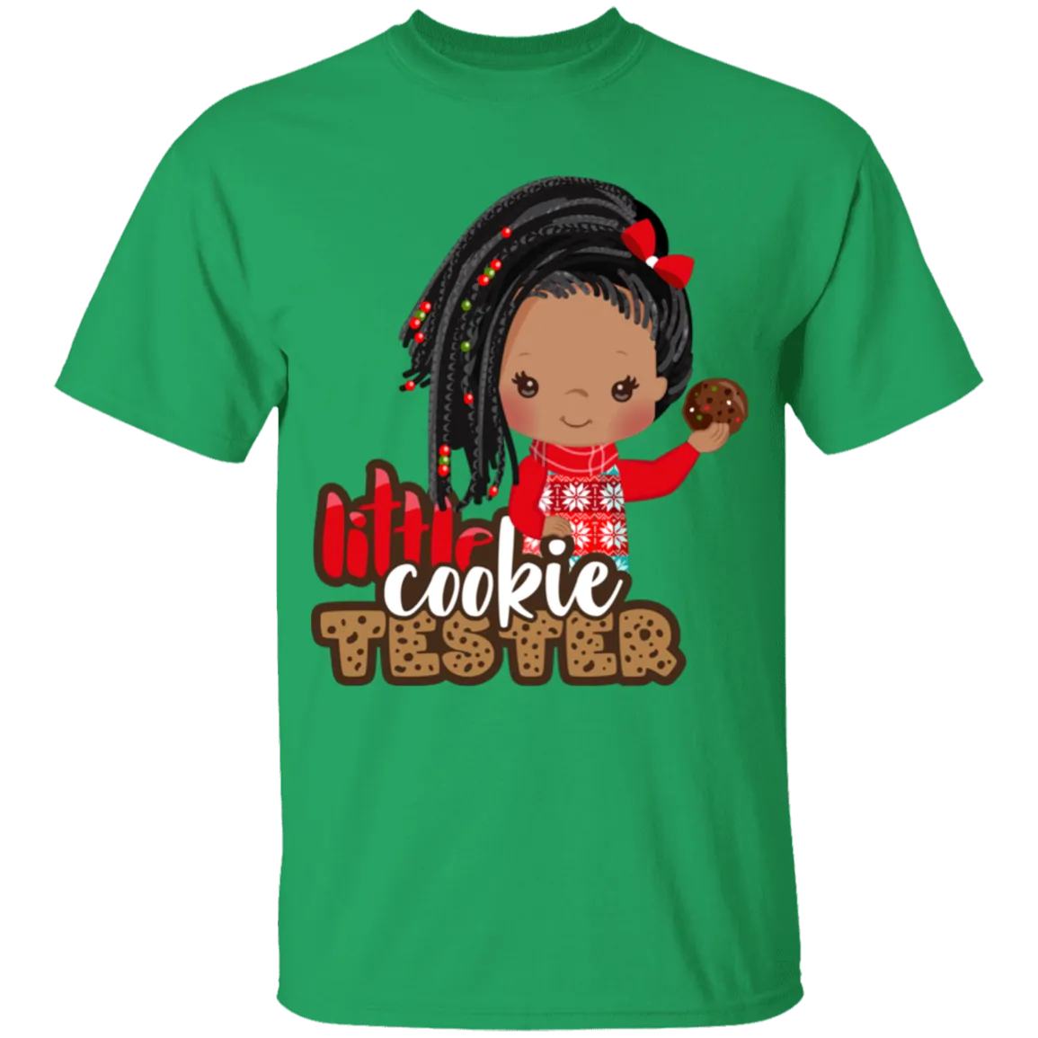 Little Cookie Tester African American Girl  Cotton T-Shirt