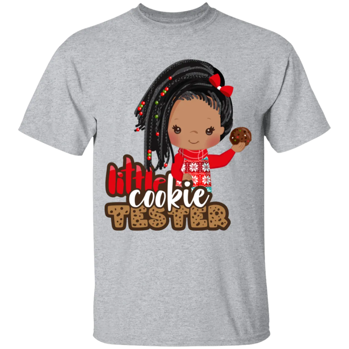Little Cookie Tester African American Girl  Cotton T-Shirt