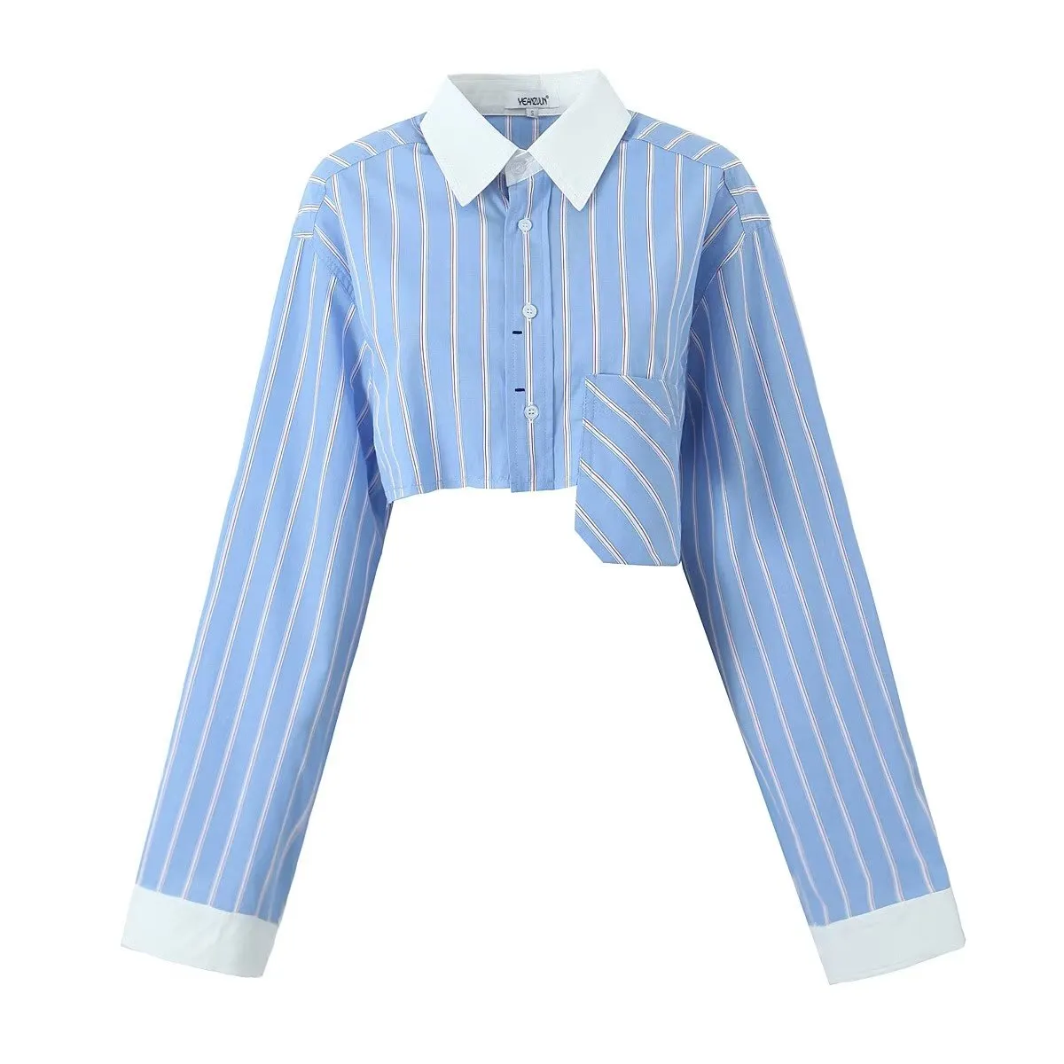 Long Sleeve Button Up Striped Top