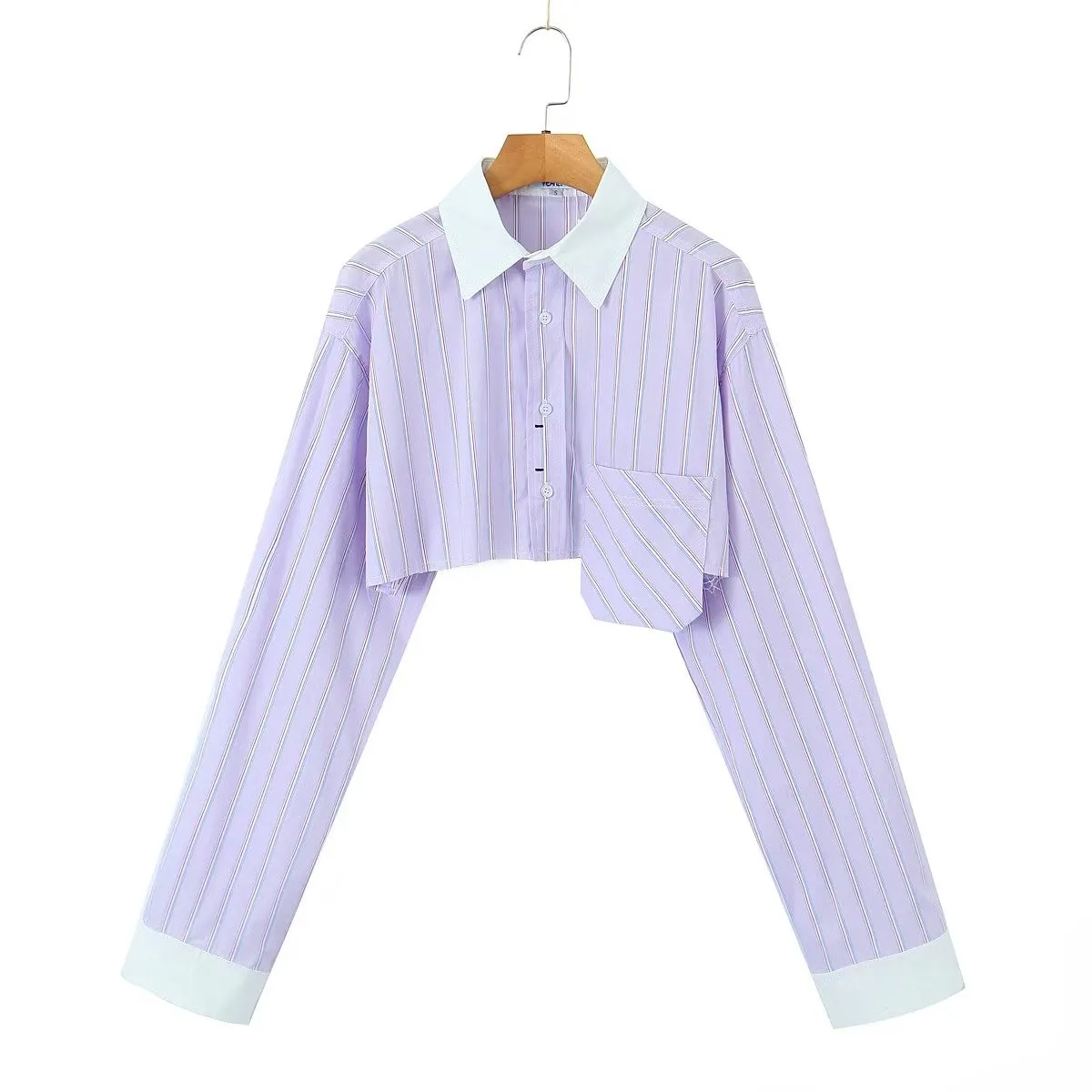 Long Sleeve Button Up Striped Top
