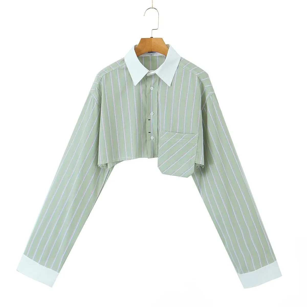 Long Sleeve Button Up Striped Top