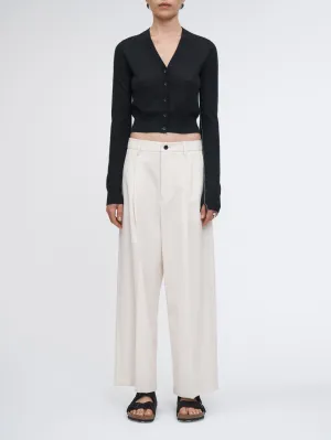 Long Sleeve Shrunken Cardigan in Black