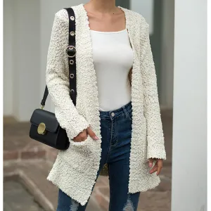 Long Solid Color Sweater Cardigan