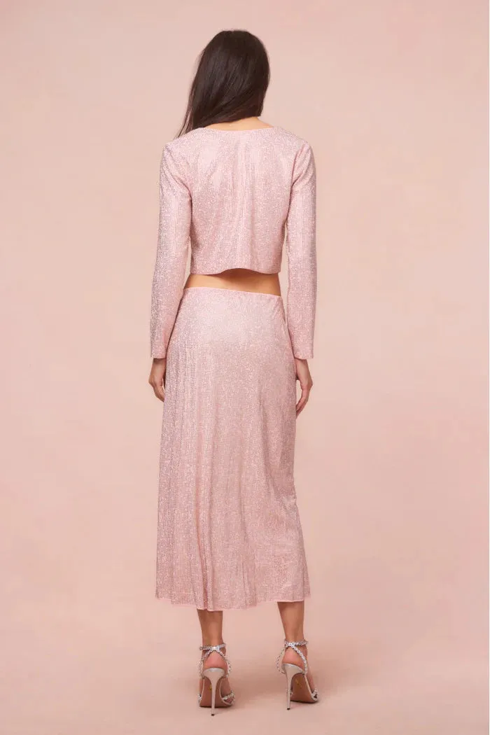 LOVE SHACK FANCy Samaria Crystal Midi Skirt