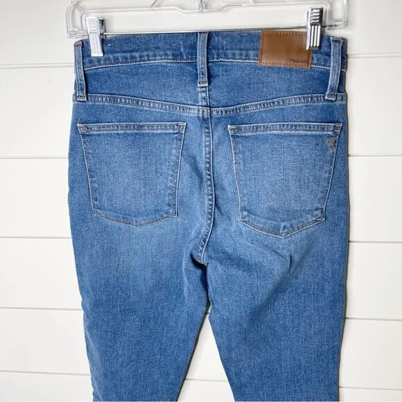 Madewell 10” High Rise Button Fly Stretch Skinny Jeans Dewitt Wash Size 27