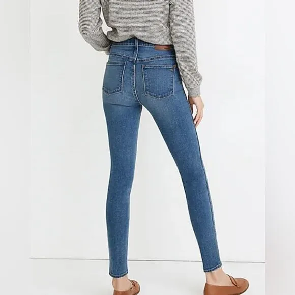 Madewell 10” High Rise Button Fly Stretch Skinny Jeans Dewitt Wash Size 27