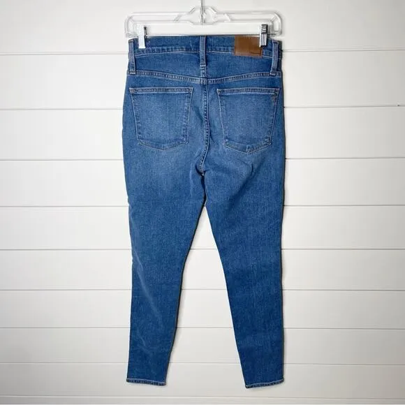 Madewell 10” High Rise Button Fly Stretch Skinny Jeans Dewitt Wash Size 27