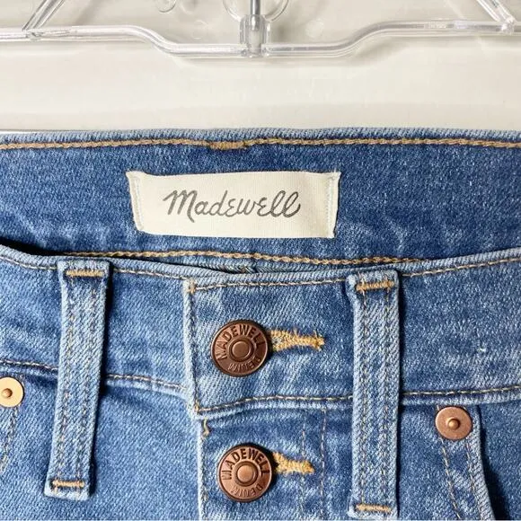 Madewell 10” High Rise Button Fly Stretch Skinny Jeans Dewitt Wash Size 27