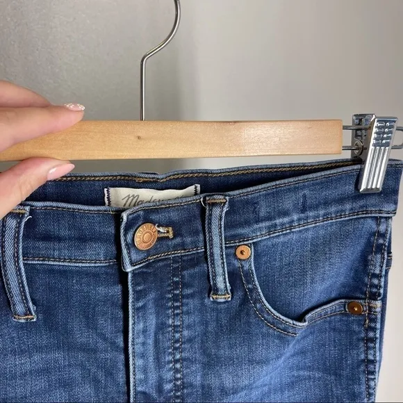 Madewell 10” High Rise Skinny Jeans Danny Wash Dark Blue Size 26 Tall Women’s