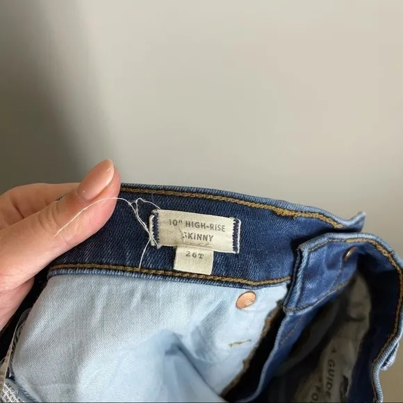 Madewell 10” High Rise Skinny Jeans Danny Wash Dark Blue Size 26 Tall Women’s