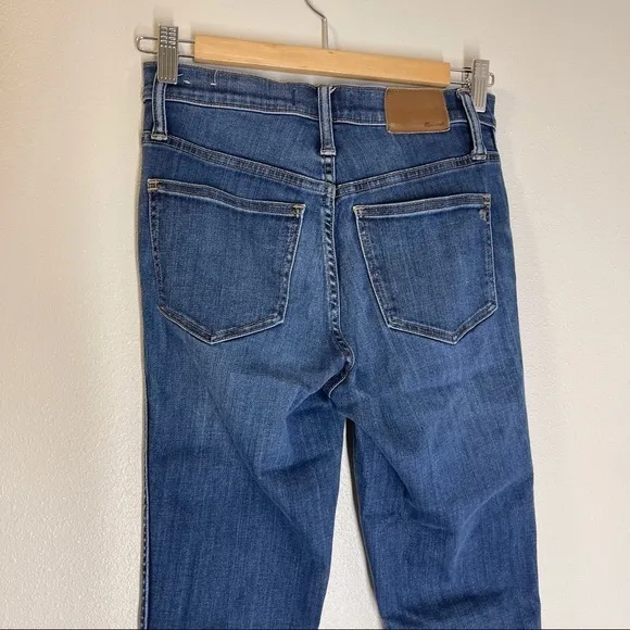 Madewell 10” High Rise Skinny Jeans Danny Wash Dark Blue Size 26 Tall Women’s