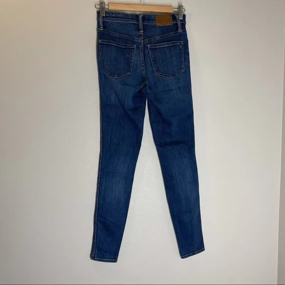 Madewell 10” High Rise Skinny Jeans Danny Wash Dark Blue Size 26 Tall Women’s