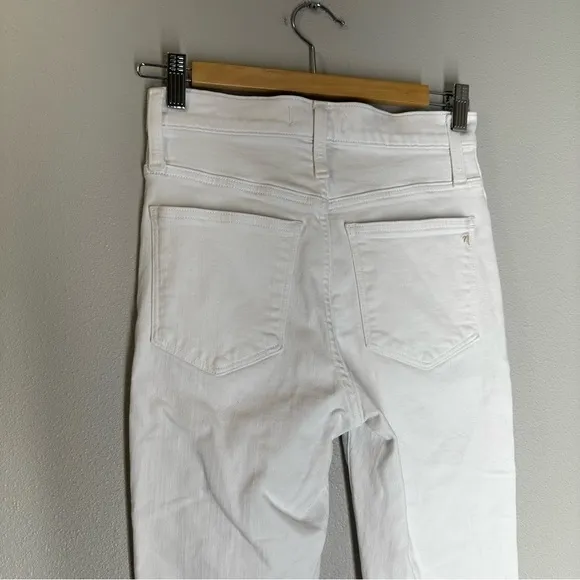 Madewell 10&quot; High-Rise Skinny Crop Jeans Pure White Button-Front Size 25 Women’s