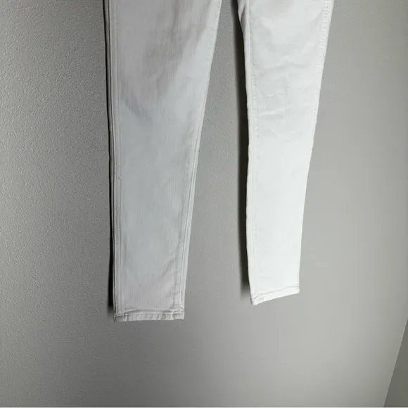 Madewell 10&quot; High-Rise Skinny Crop Jeans Pure White Button-Front Size 25 Women’s