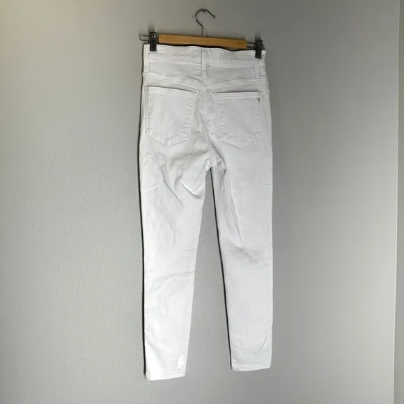 Madewell 10&quot; High-Rise Skinny Crop Jeans Pure White Button-Front Size 25 Women’s