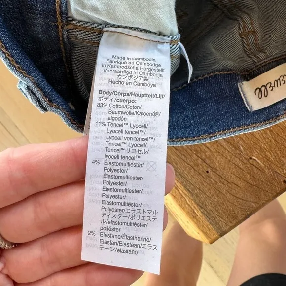 Madewell 10&quot; High-Rise Skinny Jeans in Wendover Wash Size 26