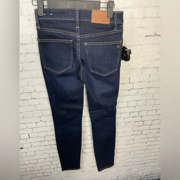 Madewell Women 9In High Rise Skinny Denim Jean Sz 23 Dark Blue Wash Stretch E2
