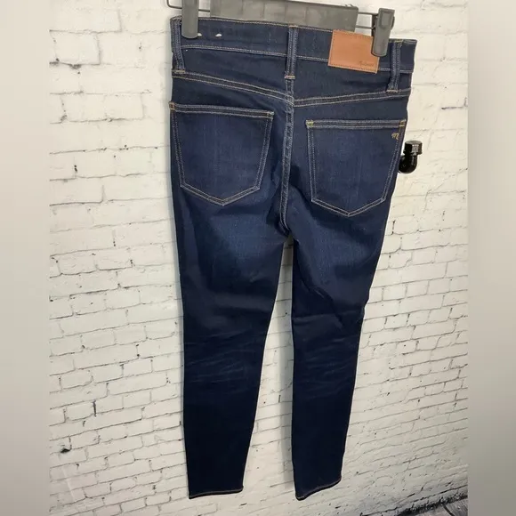Madewell Women 9In High Rise Skinny Denim Jean Sz 23 Dark Blue Wash Stretch E2