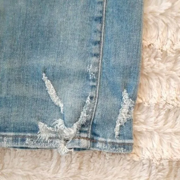Madewell Womens Cali Demi-Boot Jeans Destressed Cropped