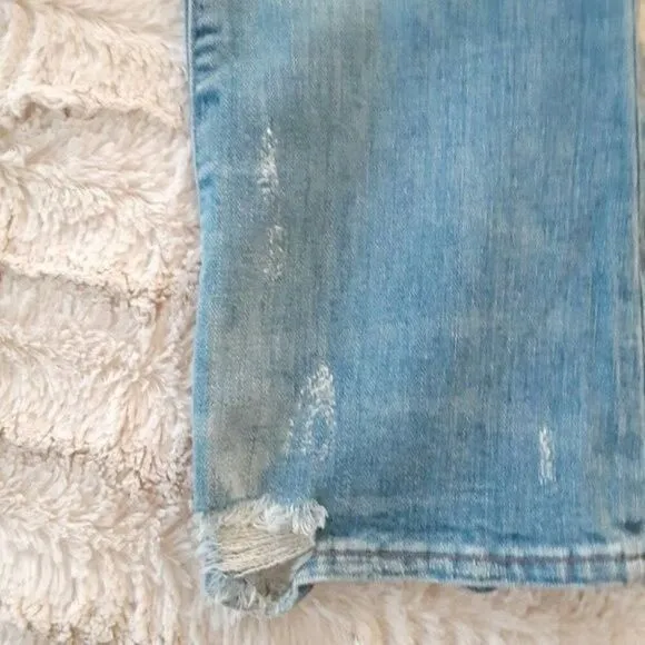 Madewell Womens Cali Demi-Boot Jeans Destressed Cropped