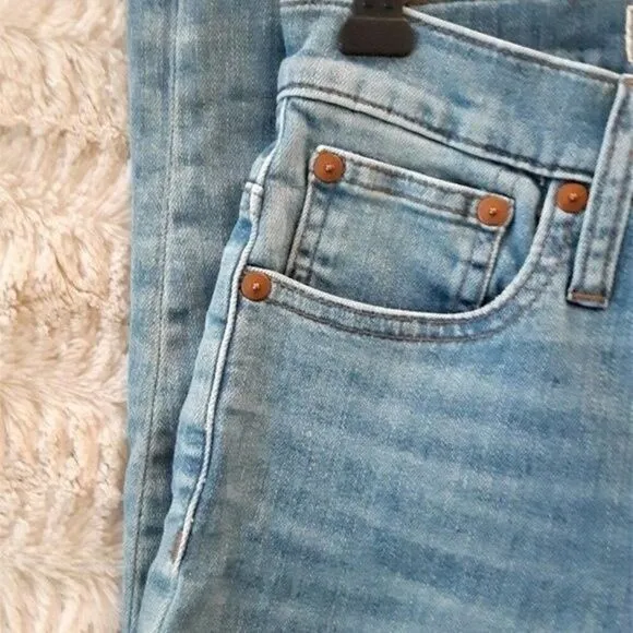 Madewell Womens Cali Demi-Boot Jeans Destressed Cropped
