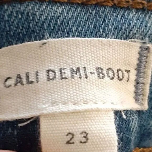 Madewell Womens Cali Demi-Boot Jeans Destressed Cropped