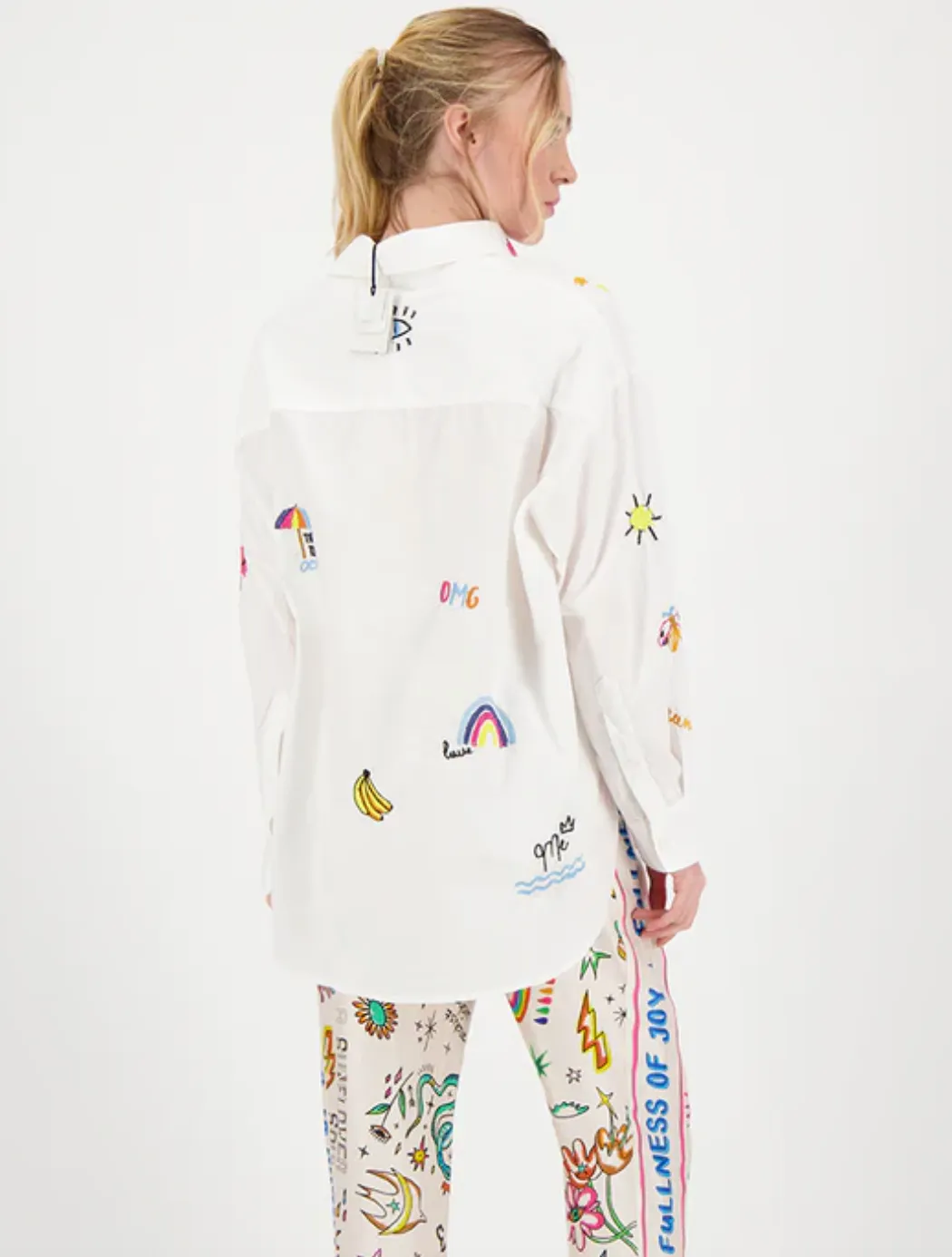 Madison Oversized EMB Shirt - White