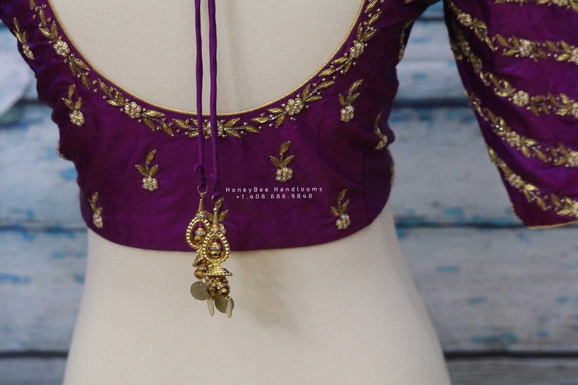 Maggam work designer blouse - Pattu Saree Blouse -Maggam work blouse - handloom Saree Blouse - purple Saree Blouse - purple Blouse