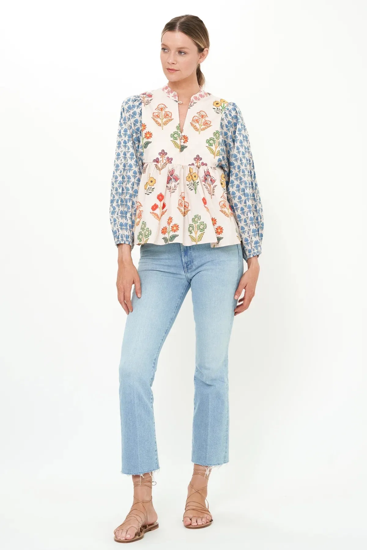 Mandarin Blue Balloon Top