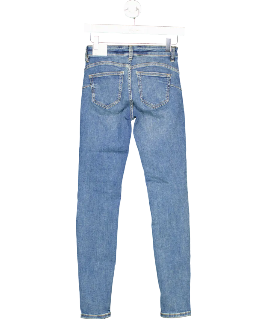 MANGO Blue Skinny Cropped Jeans UK 6