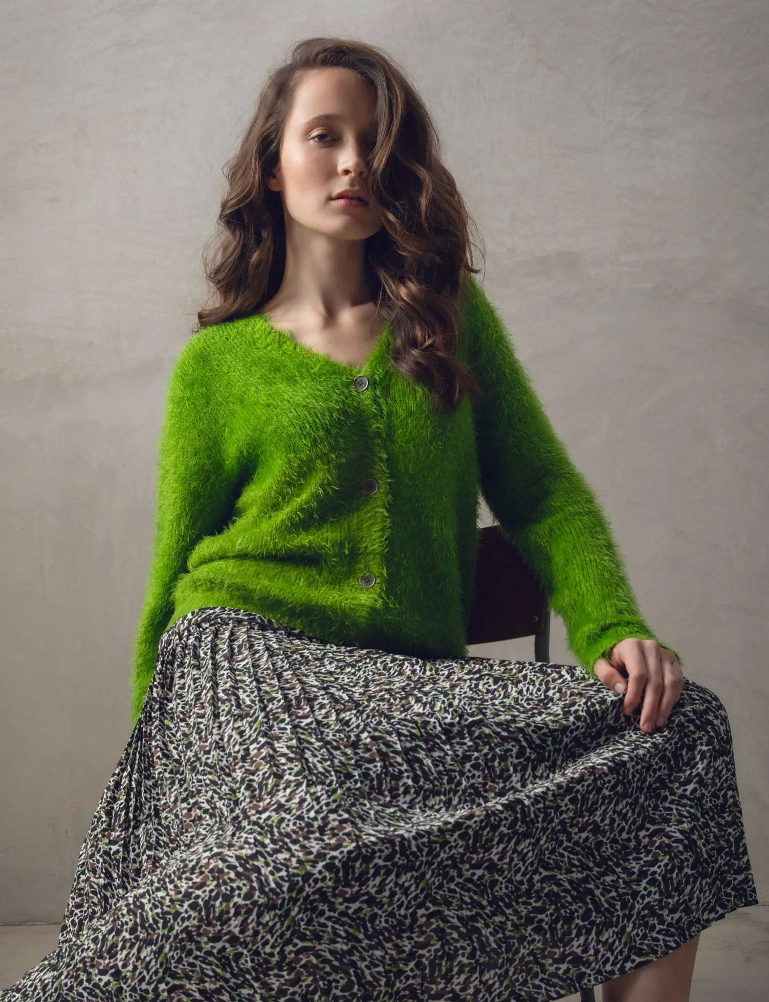Marble Ladies SKIRT Brown Green Multi