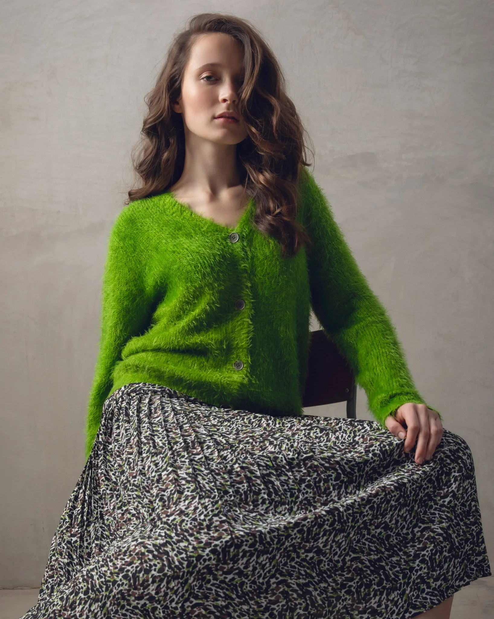 Marble Ladies SKIRT Brown Green Multi