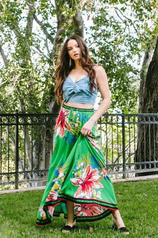 Maxi skirt floral print