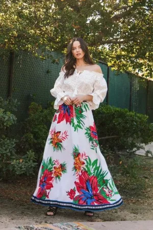 Maxi skirt floral print