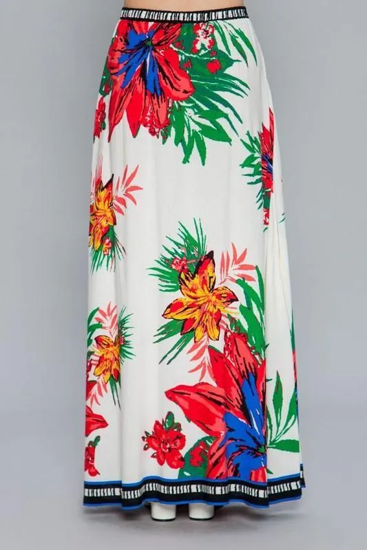 Maxi skirt floral print