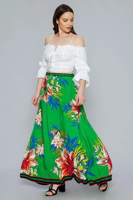Maxi skirt floral print